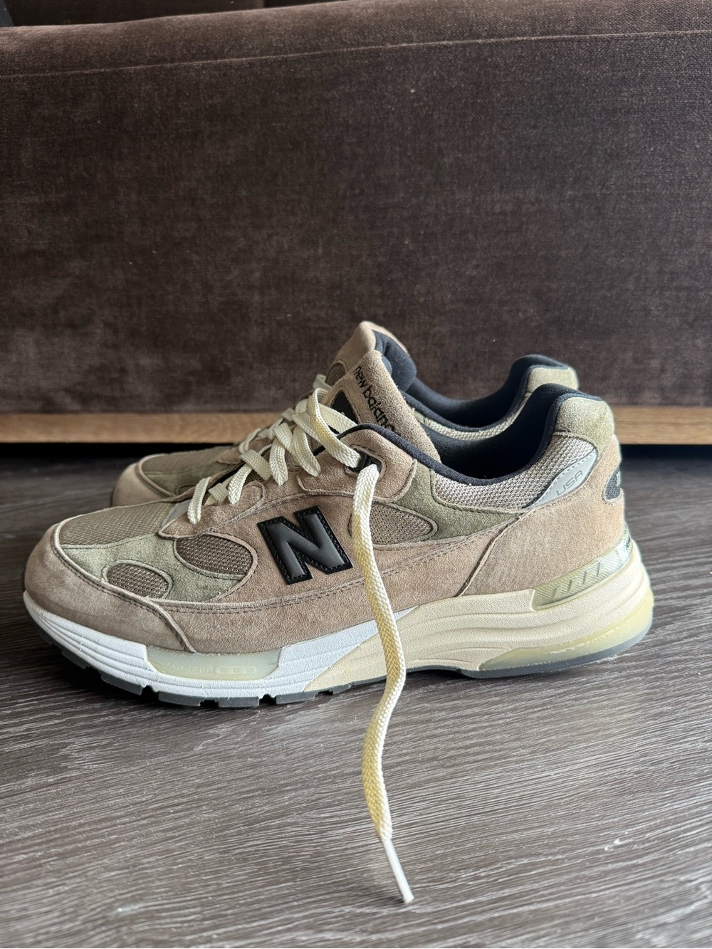 New Balance 992 Jjjjound Grey Khaki olive green Sz 12